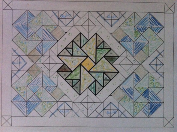 Mustervorlage der Patchwork-Decke