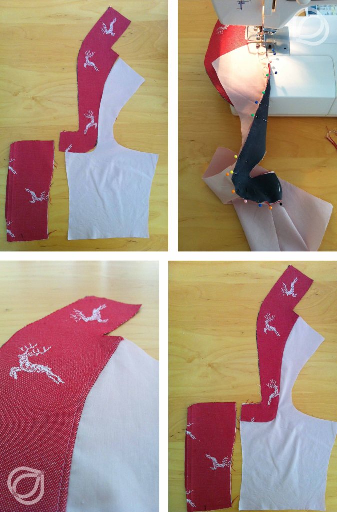 Stehkragen-Dirndl - Erstes Zusammennähen