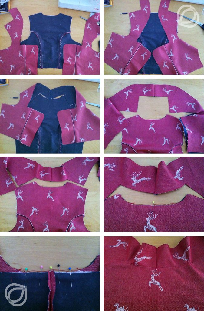 Stehkragen-Dirndl - Teile zusammennähen3