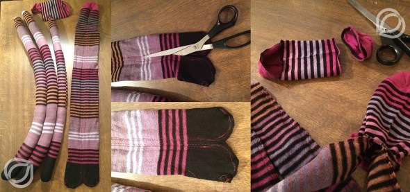 Socken-Beine-zurechtnähen